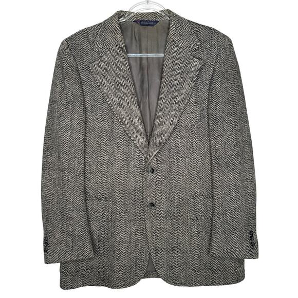 Harris Tweed Herringbone Wool Blazer 1980s–1990s Cavalier S.H. Franklin Medium - Picture 11 of 13
